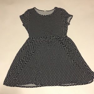 Old Navy L Blue and White Polka Dot Dress